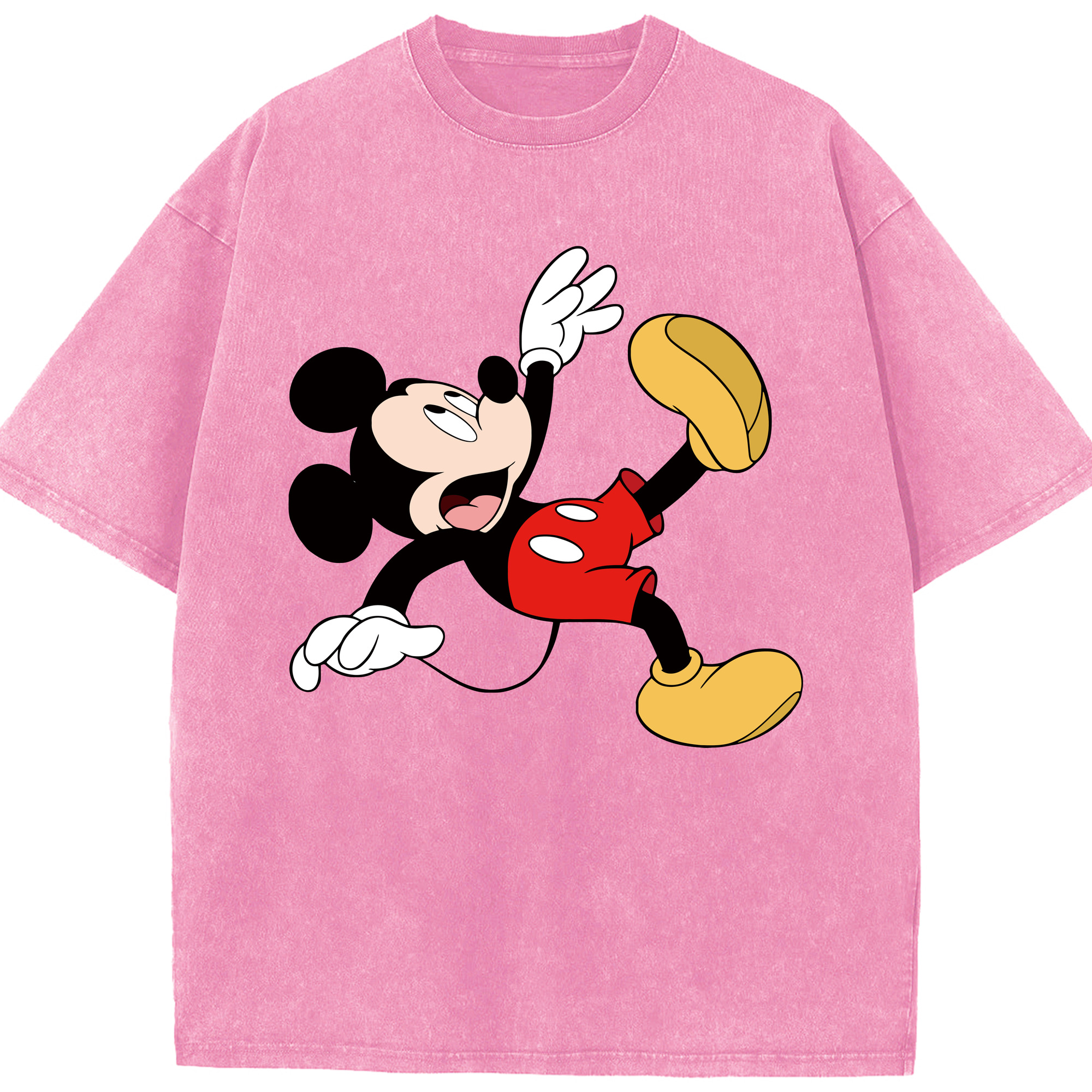（画像用） ミッキーマウス Mickey Mouse 綿100% ヴィンテージ風 半袖Tシャツ（フロントプリント）